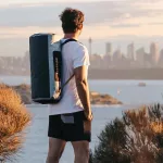 Waterproof duffel bag for sports and travel – Zulupack® Fit 32L IP66 – grey/camel