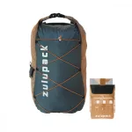 Packable waterproof backpack 12L – Grey/Camel, IP66, for hiking, SUP and kayaking – Zulupack® Quokka