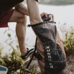 Packable waterproof backpack 12L – Grey/Camel, IP66, for hiking, SUP and kayaking – Zulupack® Quokka