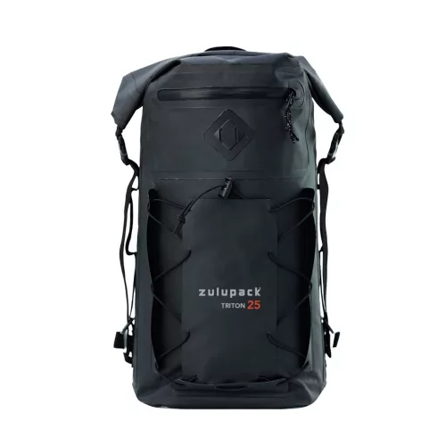 Waterproof backpack 25L – IP67, durable, ergonomic, for hiking, trekking and watersports, black – Zulupack® Triton