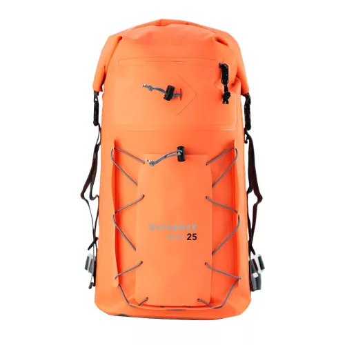 Waterproof backpack 25L – IP67, durable, ergonomic, for hiking, trekking and watersports, orange – Zulupack® Triton