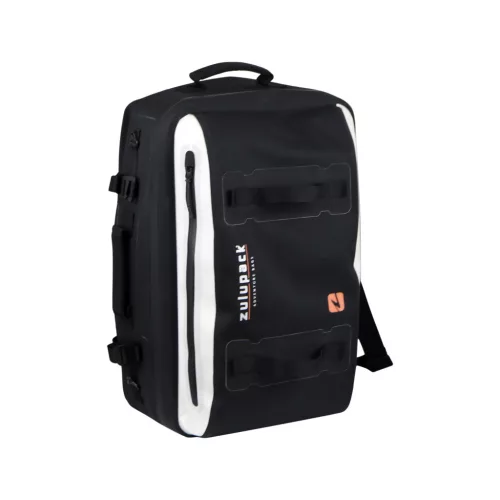 Waterproof Travel Bag Zulupack® Antipode 45L Cordura® IP63 – Black/White – Stylish and Practical for Any Trip